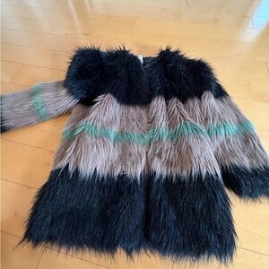 Beautiful Faux Fur Jacket Coat S-M boho like anthropologie
